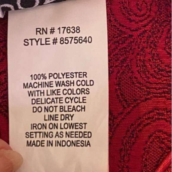 Miss Dorby Red Brocade 2-Piece Sleeveless Dress & Jacket Set Size 12 - Picture 10 of 16